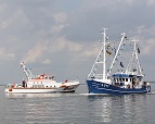 Seenotrettungskreuzer und Krabbenkutter beim Husumer Hafenfest Seenotrettungskreuzer und Krabbenkutter beim Husumer Hafenfest
